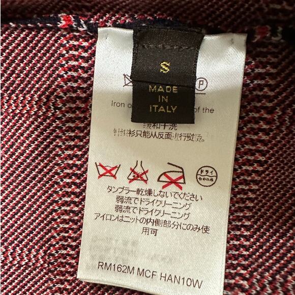 LOUIS VUITTON Jacquard Windowpane Check Cardigan Navy Wool - Picture 8 of 13